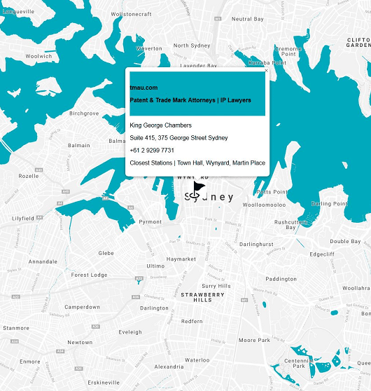 Trade Mark Attorney Sydney Location Map